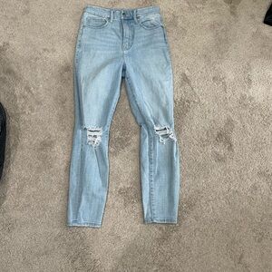 Good American Light Blue Distressed Skinny Jeans